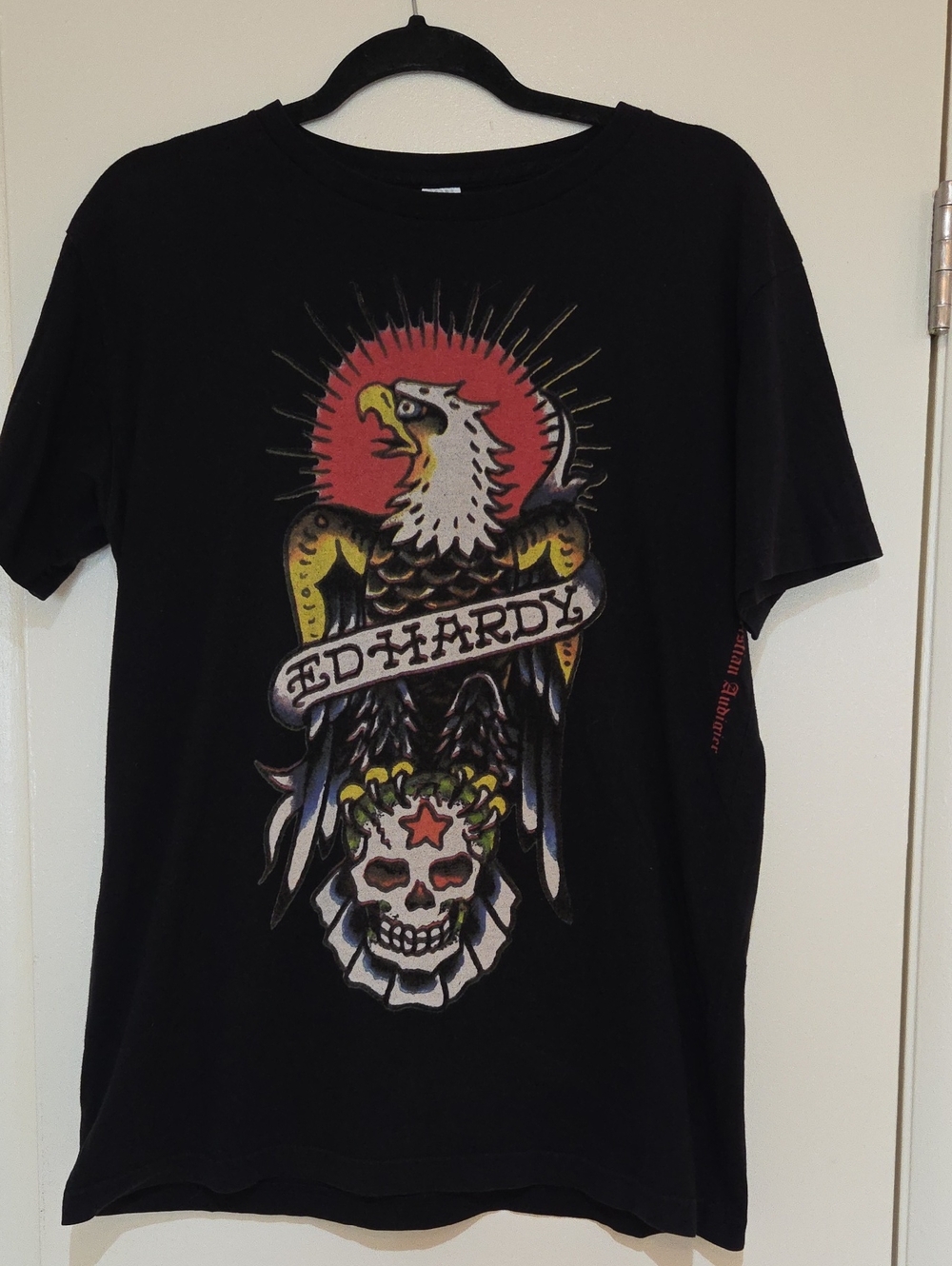 Ed Hardy Eagle & Skull Vintage Short Sleeve T Shirt Y2K Size Large